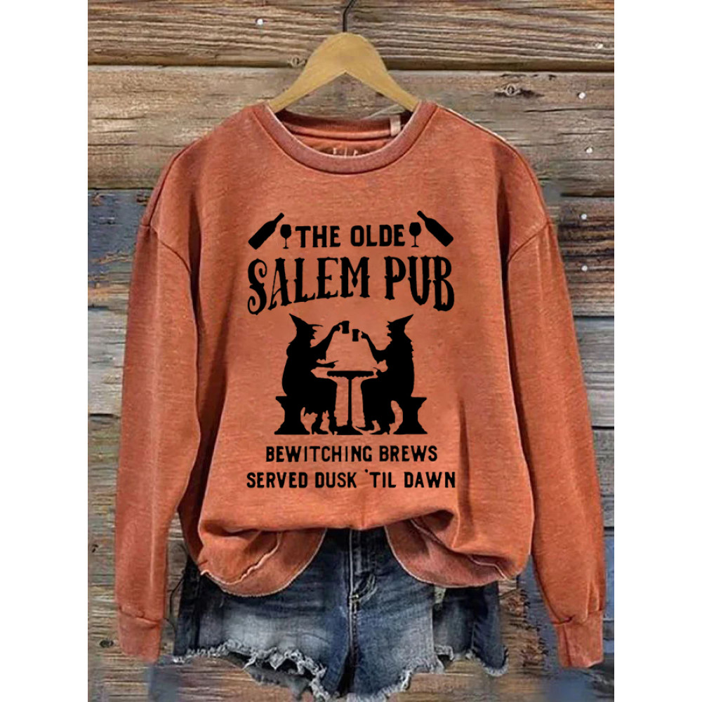 The Old Salem Bar Halloween Print Sweatshirt