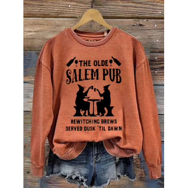 The Old Salem Bar Halloween Print Sweatshirt