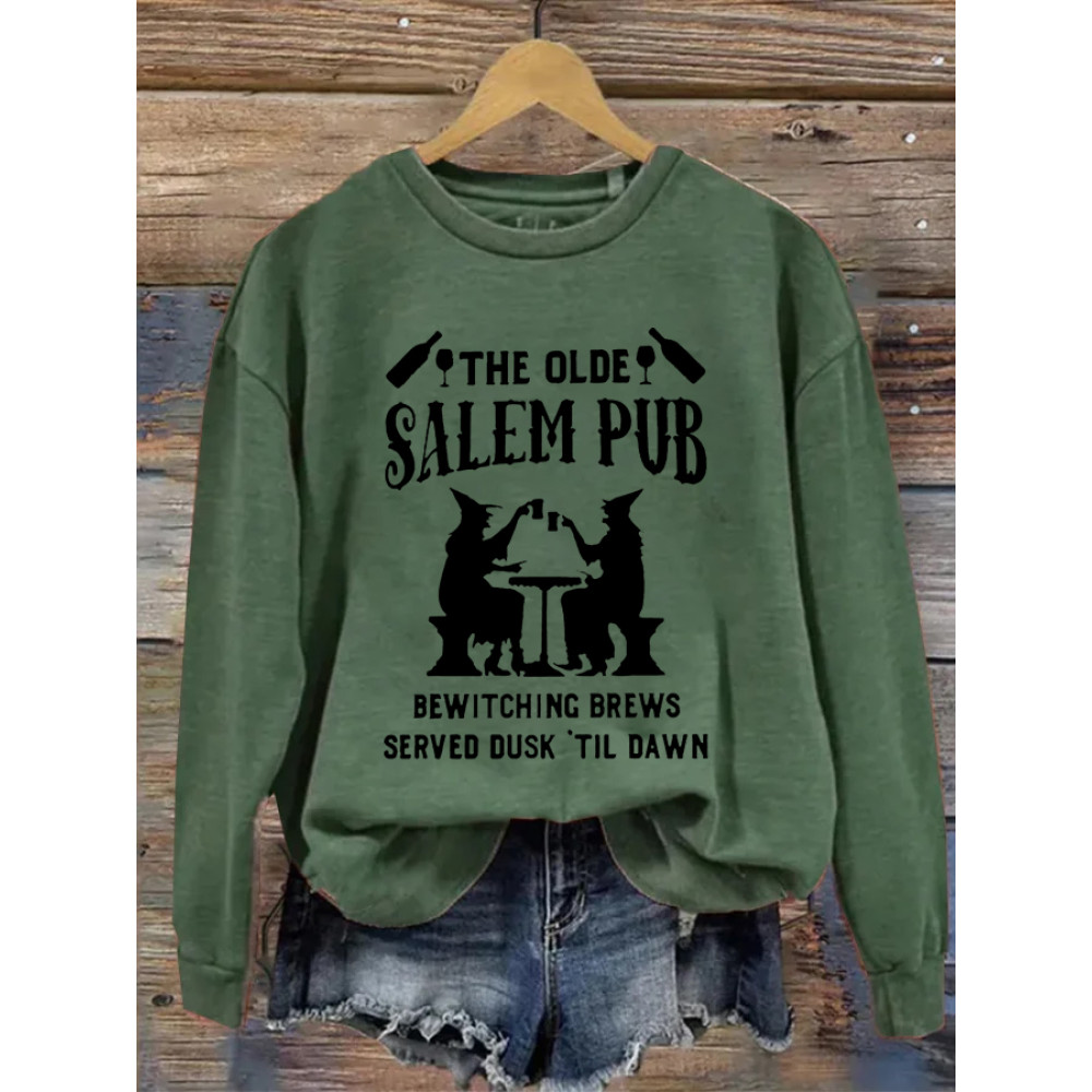 The Old Salem Bar Halloween Print Sweatshirt