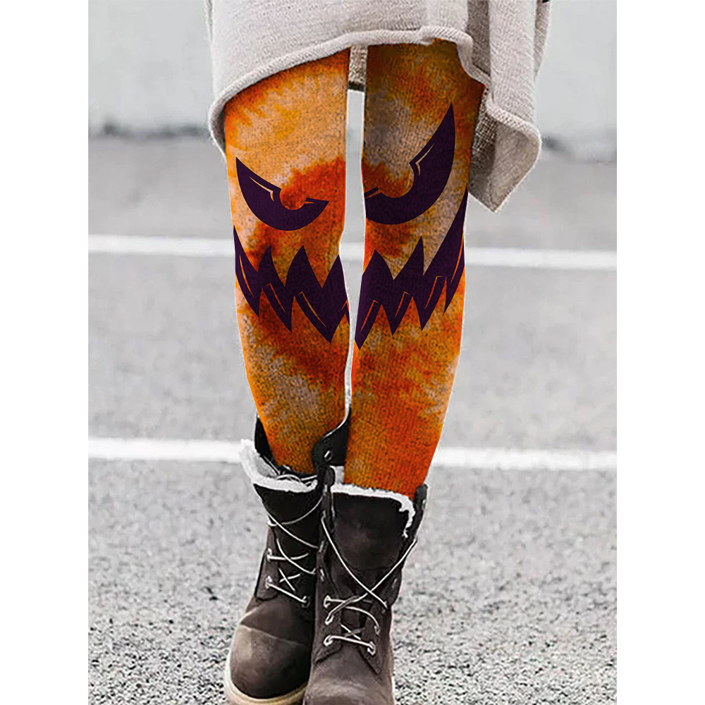 Tie Dye Lantern Ghost Pumpkin Leggings