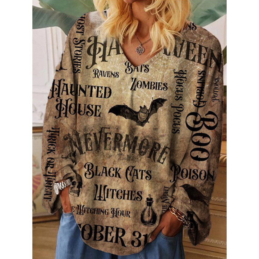 Vintage Halloween Elements Inspired Oversize T Shirt