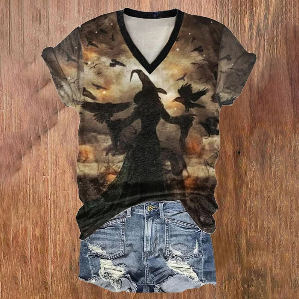 Witch Print Short Sleeve T-Shirt