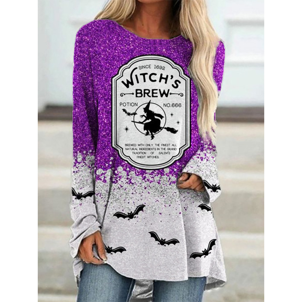 Witch's Brew Glitter Contrast A Line T Shirt