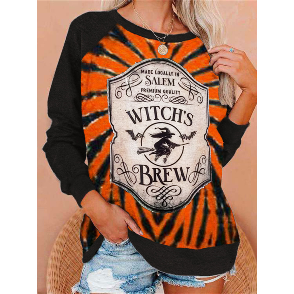 Witch's Brew Tie Dye Contrast Color Sweatshirt