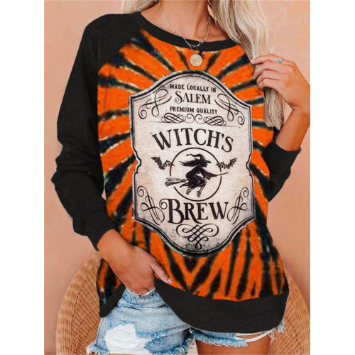 Witch's Brew Tie Dye Contrast Color Sweatshirt