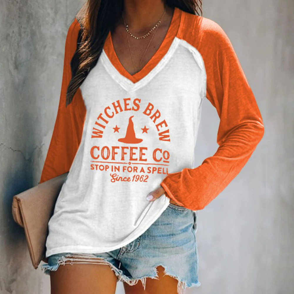 Witches Brew Coffee Co Stop In For A Spell Since 1962 Print Long Sleeve T-Shirt