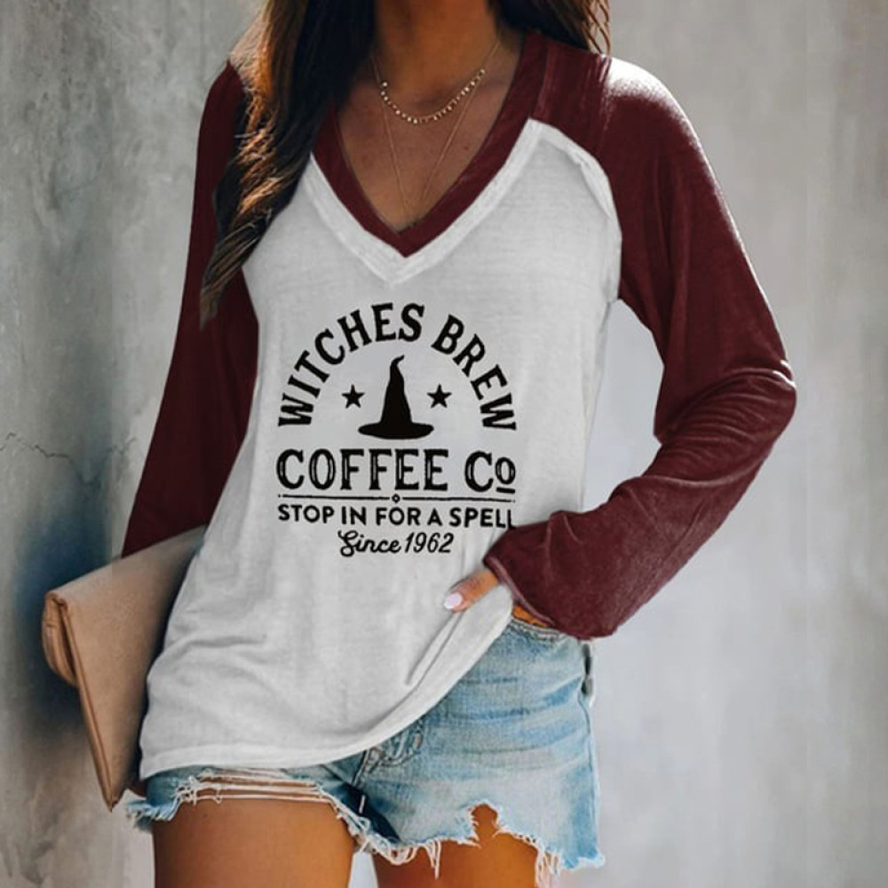 Witches Brew Coffee Co Stop In For A Spell Since 1962 Print Long Sleeve T-Shirt