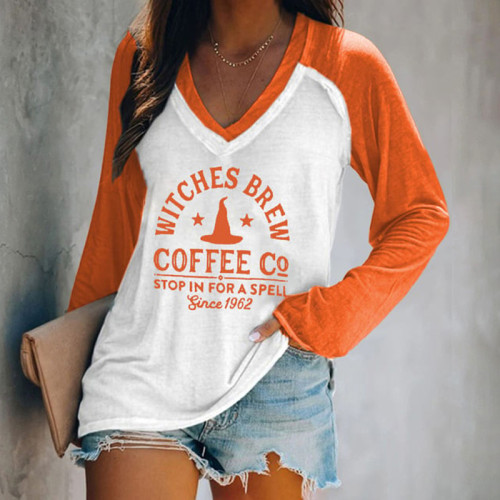 Witches Brew Coffee Co Stop In For A Spell Since 1962 Print Long Sleeve T-Shirt