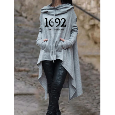 Women's 1692 They Missed One Salem Witch Print Cape Hoodie