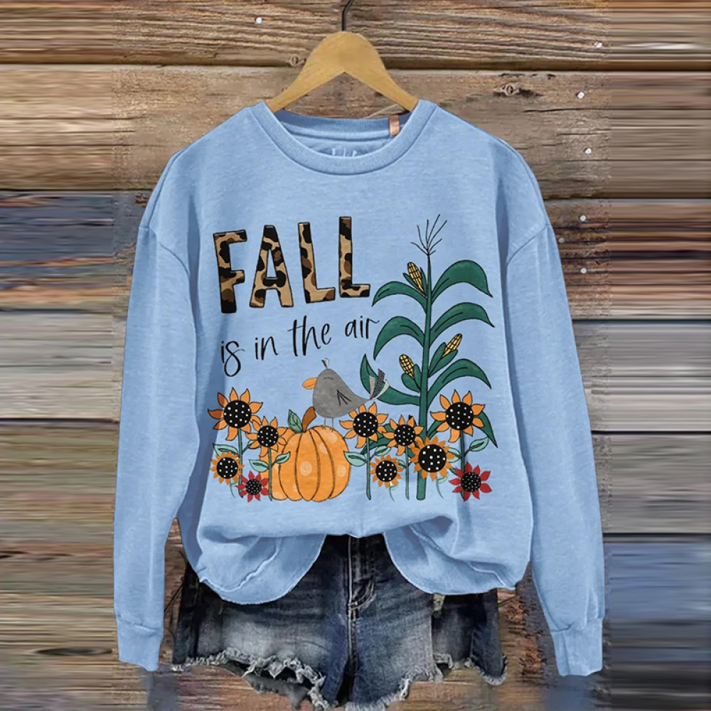 Women's Fall Is In The Air Print Casual Long Sleeve Sweatshirt