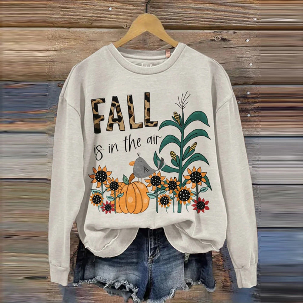 Women's Fall Is In The Air Print Casual Long Sleeve Sweatshirt