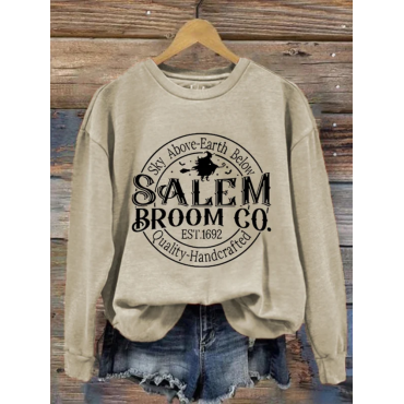 Women's Funny Halloween Salem Broom Co. Casual Sweatshirt