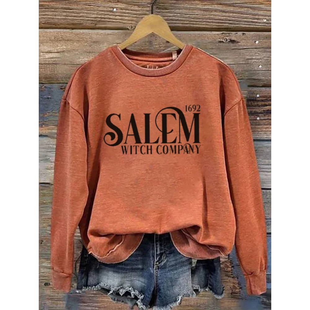 Women's Salem Witch Company 1692 Printed Round Neck Long Sleeve Sweatshirt