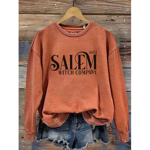 Women's Salem Witch Company 1692 Printed Round Neck Long Sleeve Sweatshirt