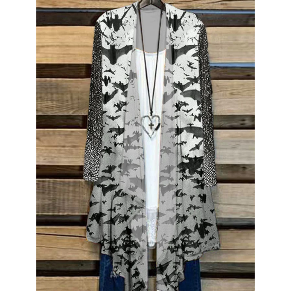 Women's Vintage Bat Print Cardigan