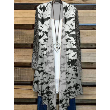 Women's Vintage Bat Print Cardigan