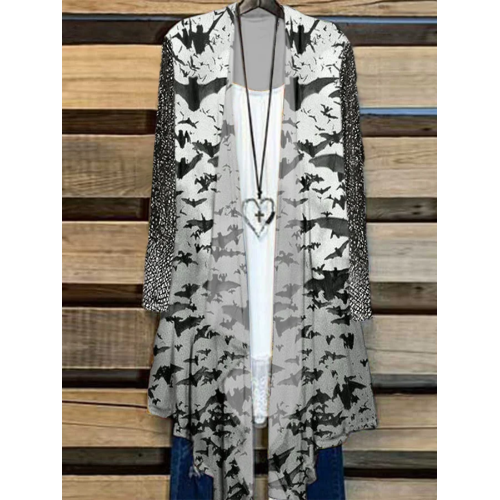 Women's Vintage Bat Print Cardigan