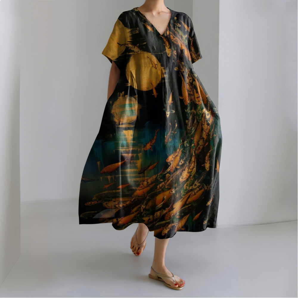 Arowana Playing Pattern Women'S Dress