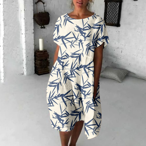 Bamboo Forest Japanese Art Flowy Midi Dress