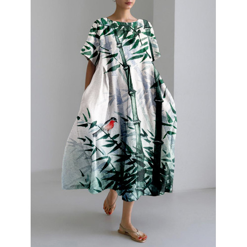 Bamboo & Bird Linen Blend Maxi Dress