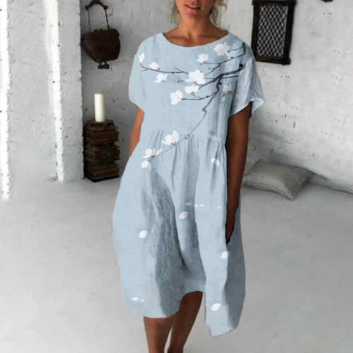 Cherry Blossom Japanese Art Flowy Midi Dress