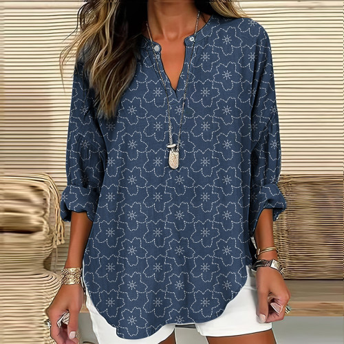 Cherry Blossom Japanese Art Linen Blend Tunic