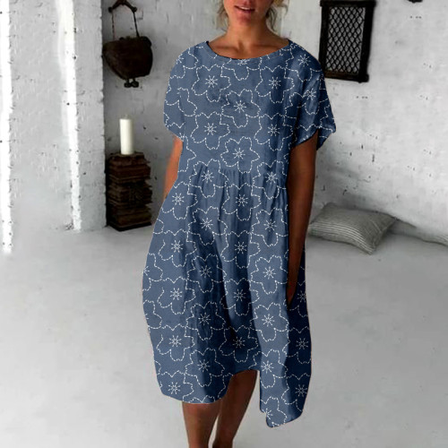 Cherry Blossom Japanese Flowy Midi Dress