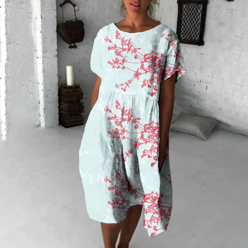 Cherry Blossom Japanese Flowy Midi Dress