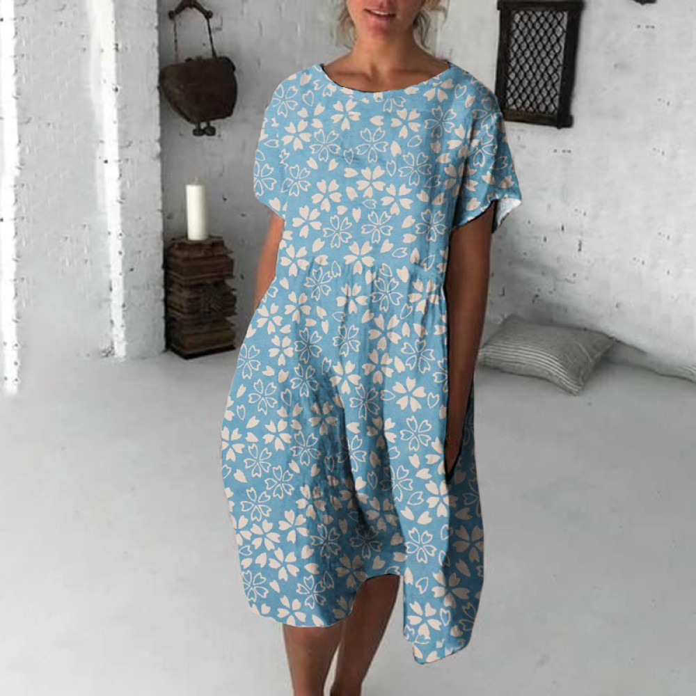 Cherry Blossom Japanese Flowy Midi Dress