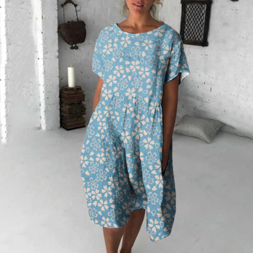 Cherry Blossom Japanese Flowy Midi Dress