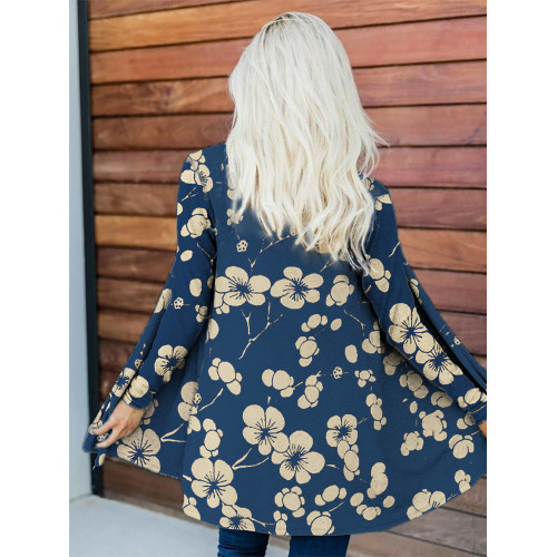 Cherry Blossom Japanese Lino Art Kimono Cardigan