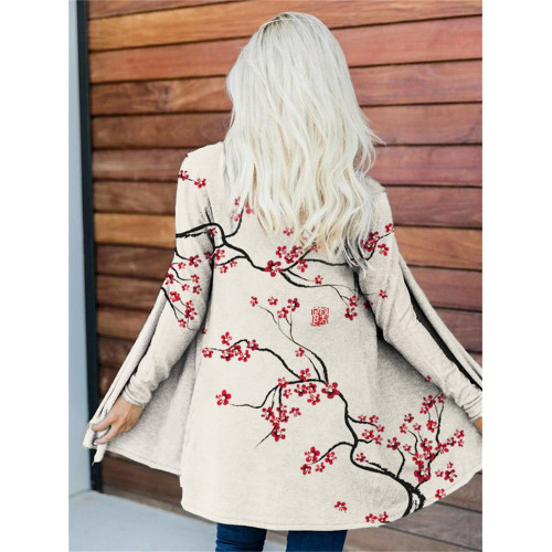 Classy Cherry Blossom Japanese Art Kimono Cardigan