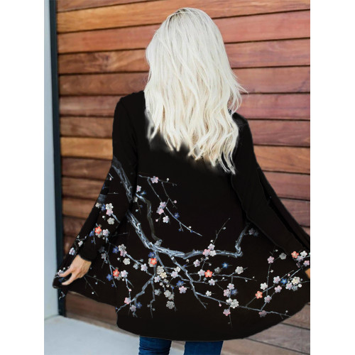 Colorful Plum Blossom Japanese Art Kimono Cardigan