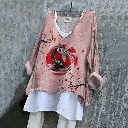 Fish Interactive Print Women'S Top