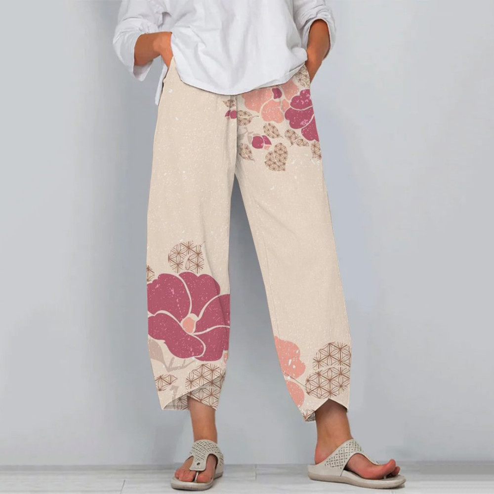 Floral Print Casual Loose Pants