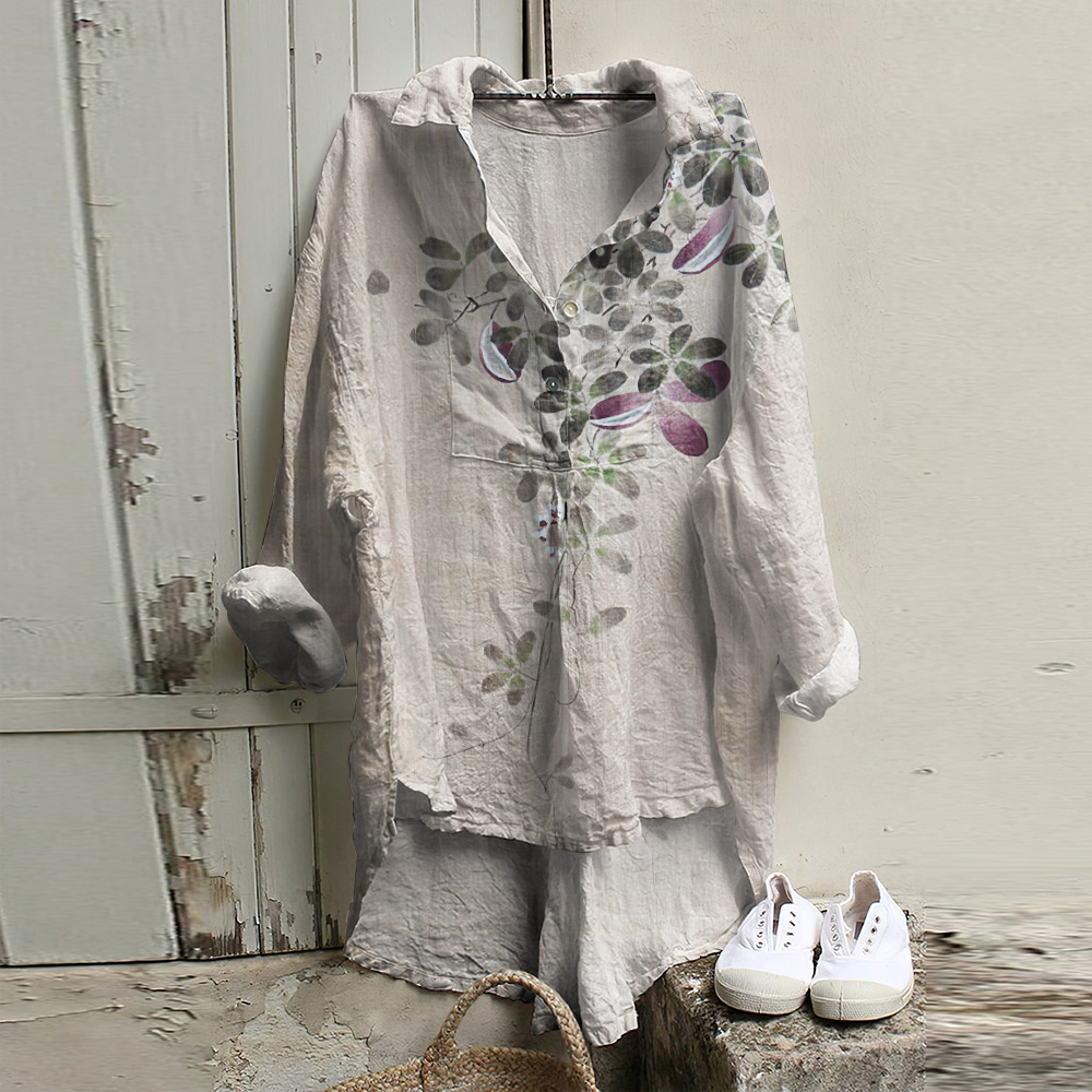 Floral Print Long Sleeve Casual Shirt