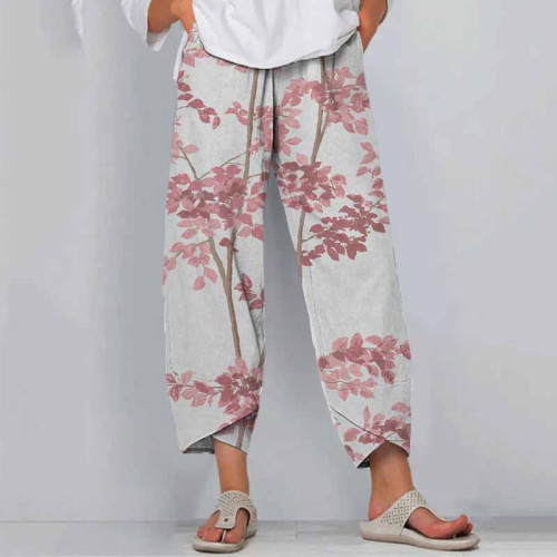 Floral Print Loose Casual Pants