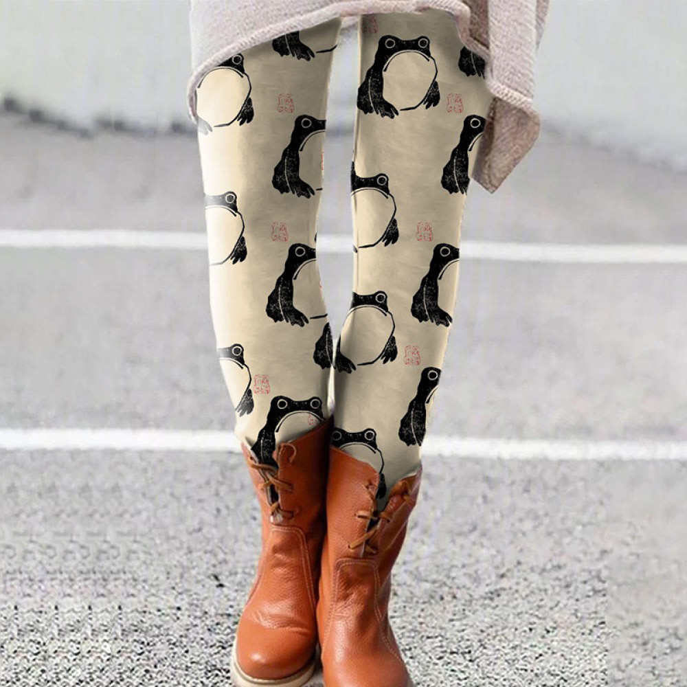 Frog Ancient Japanese Art Print Leggings