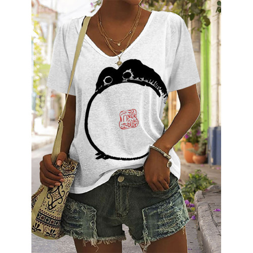 Frog Japanese Art V Neck T Shirt