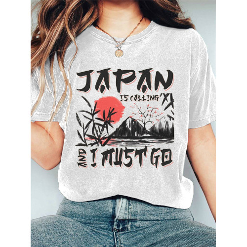 Japan Is Calling I Must Go Print T-shirt