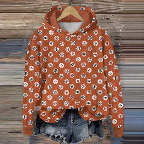 Japanese Art Print Casual Long Sleeve Hoodie