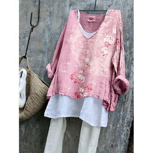 Japanese Cherry Blossom Art Comfy Flowy Tunic