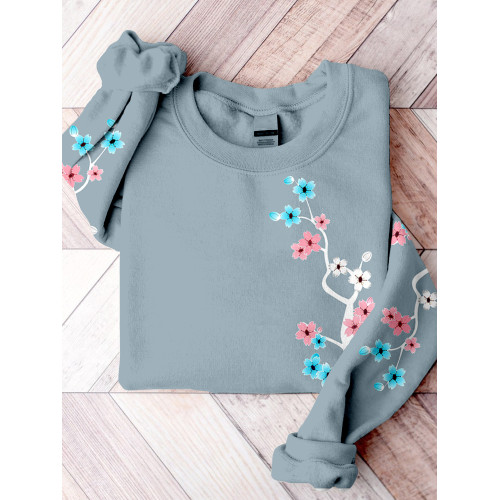 Japanese Cherry Blossom Crew Neck Comfy Sweatshirt