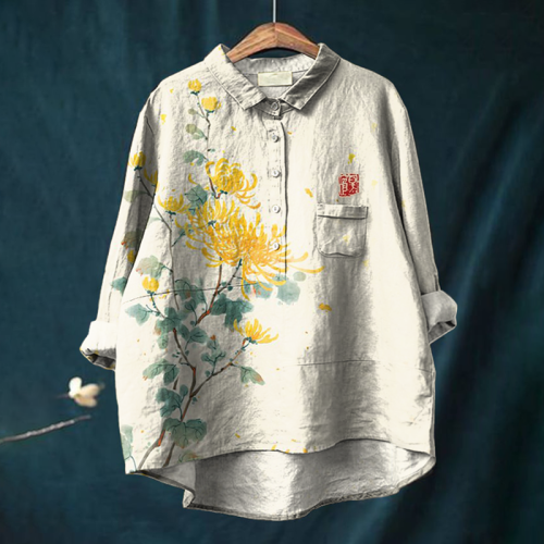 Japanese Chrysanthemum Art Print Blouse