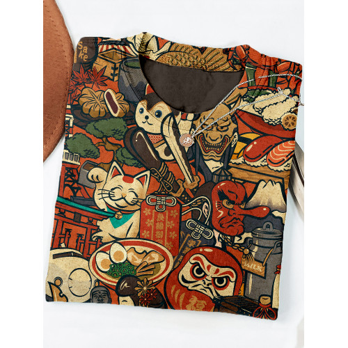 Japanese Culture Art Pattern Vintage Cozy T Shirt