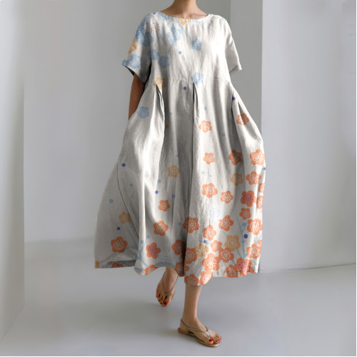 Japanese Flower Art Casual Dress