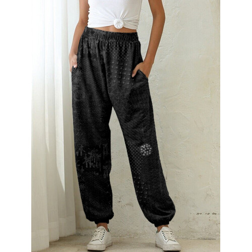 Japanese Traditional Sashiko Art Comfy Sweatpants
