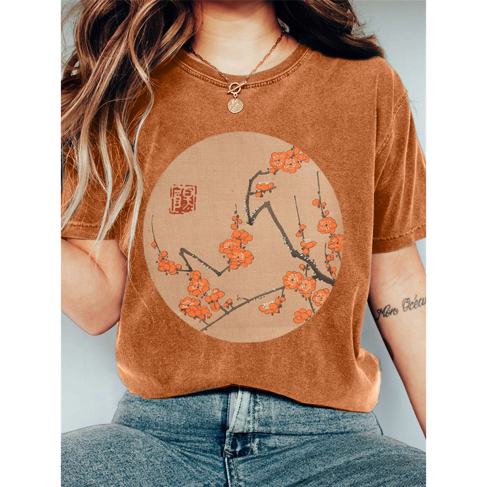 Plum Blossom Japanese Art Vintage T Shirt