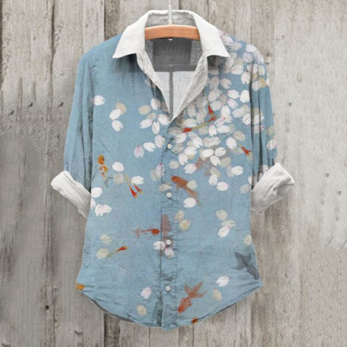 Roaming Goldfish Art Print Long Sleeve Shirt