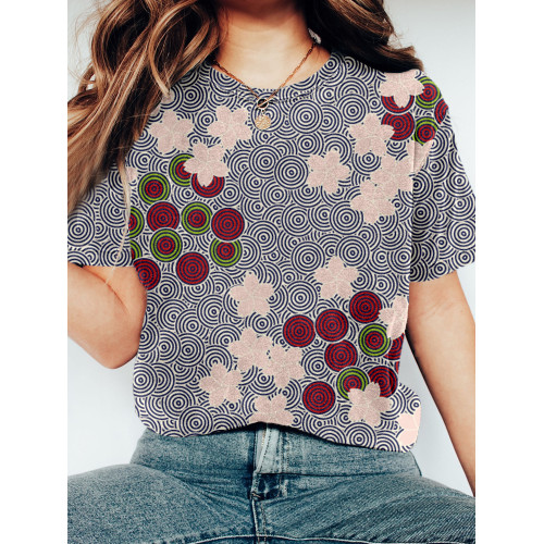Sakura Japanese Traditional Pattern Vintage Cozy T Shirt